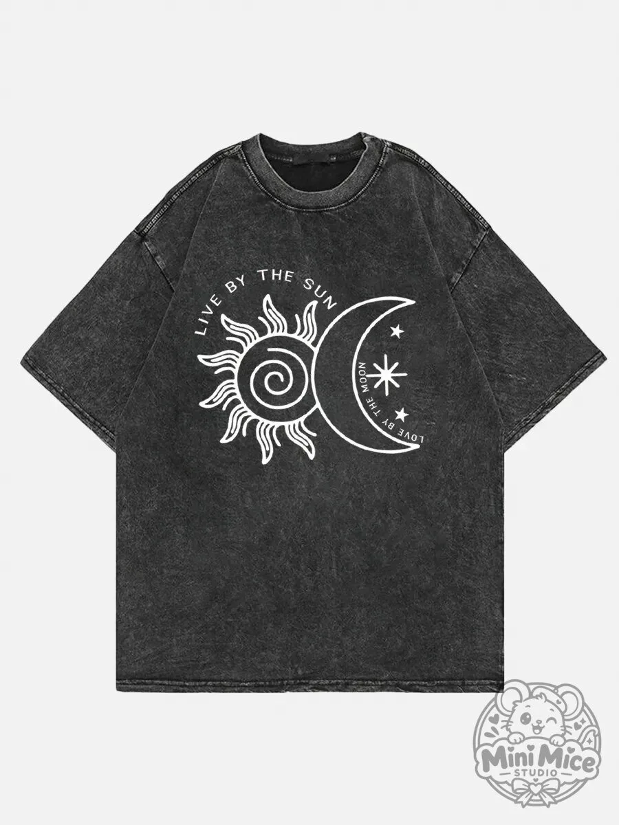 Live By The Sun Love By The Moon Washed Short Sleeve T-Shirt