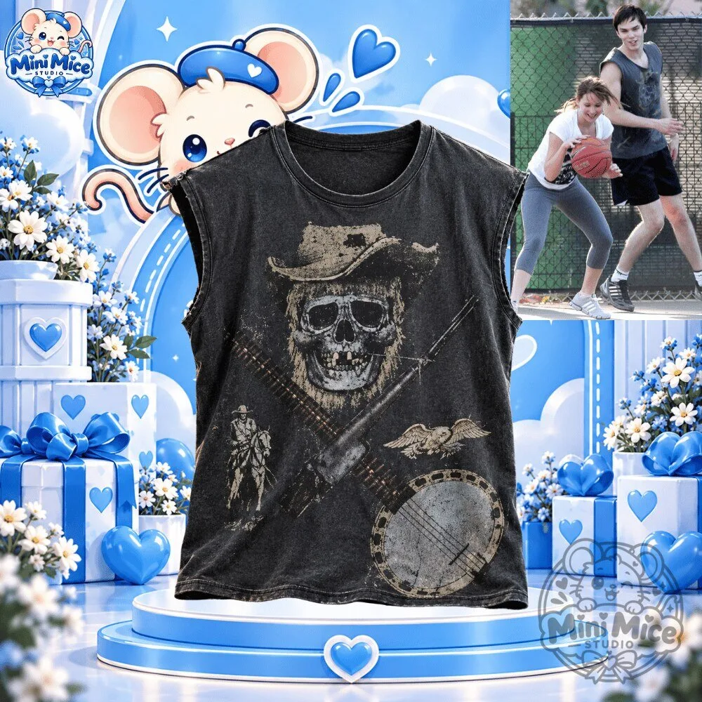 Nicholas Hoult Vintage Skull Print Tank Top Shirt 7 Nicholas Hoult Vintage Skull Print Tank Top Shirt